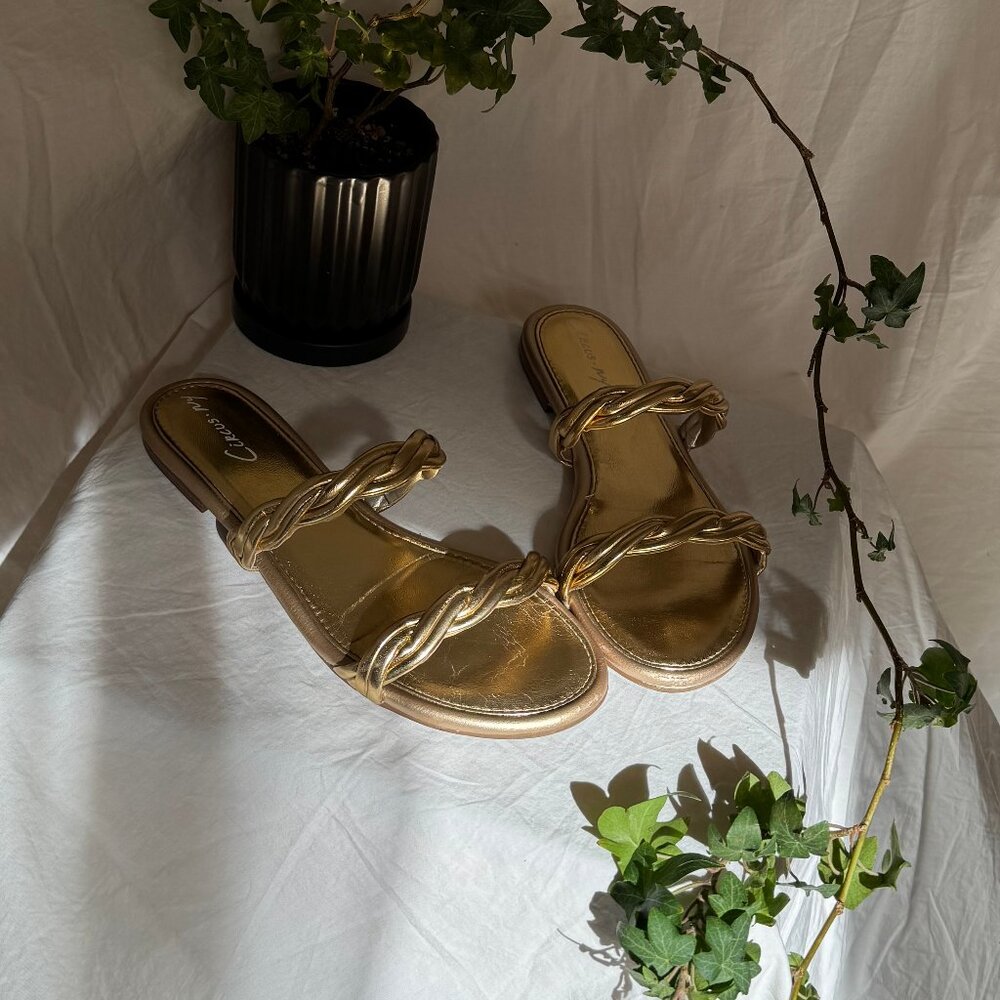 Sam Edelman Circus ‘Cybil’ Gold Braided Sandals Sz 9